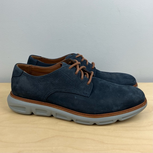 Johnston Murphy Men’s Size 9.0 M Larkin Plain Toe Blue Nubuck Oxford Shoes